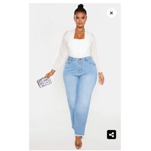 White Eyelet Detail Bodysuit